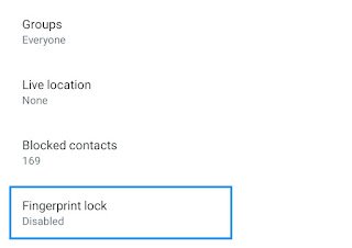 Disable WhatApp Fingerprint Lock