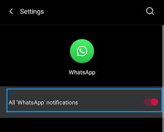 Disable WhatsApp notifications