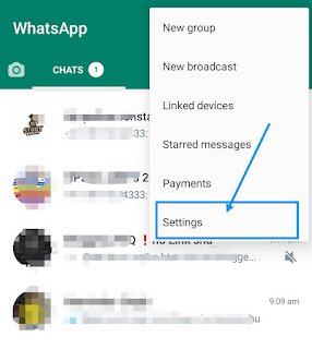 Open WhatsApp Settings