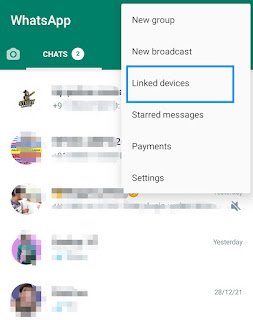Open linked devices whatsapp settings