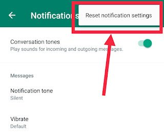 Reset WhatsApp Notification Settings