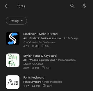 Search Font Keyboards on Play Store