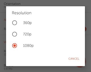 Select video resolution