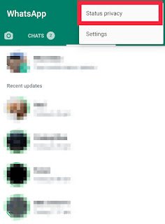 Open WhatsApp Status Privacy Settings