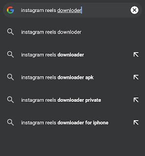 Search for Instagram reels downloader on Google