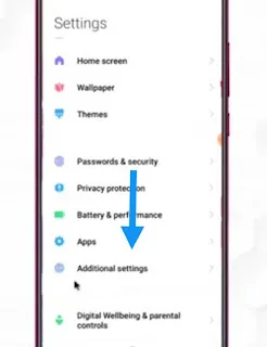 Open phone additional settings