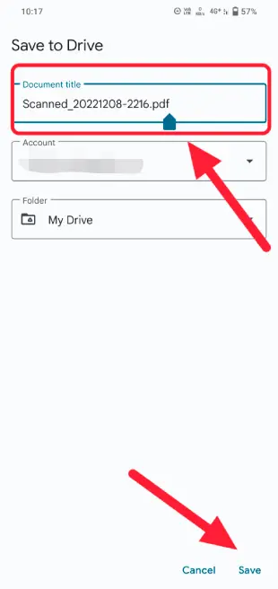 Save PDF in Google Drive
