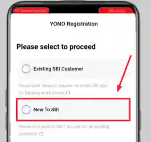 Click on new to SBI option